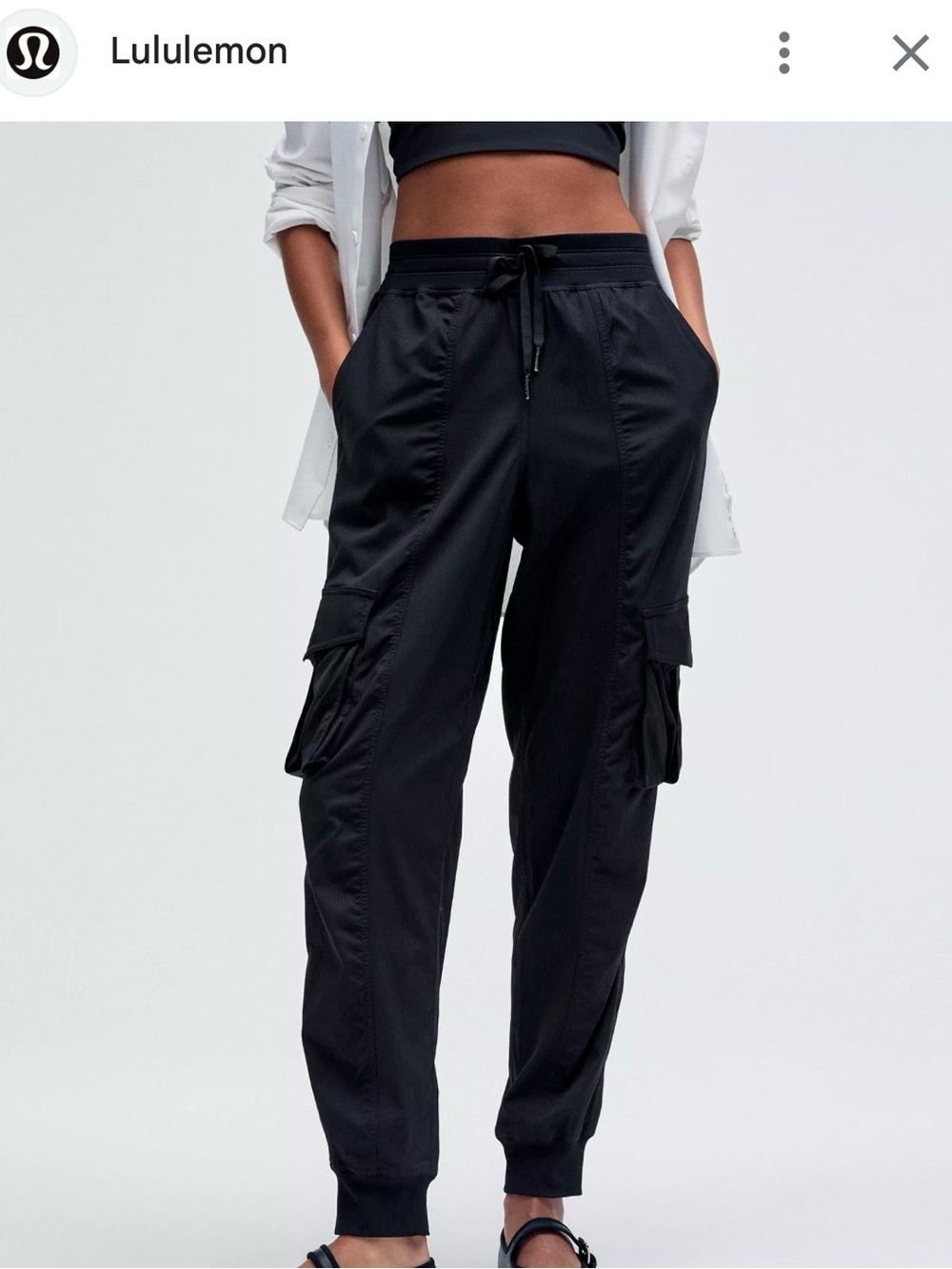 Lululemon Black Cargo Jogger Pants - Lightweight Stretch Small S 6 dance studio